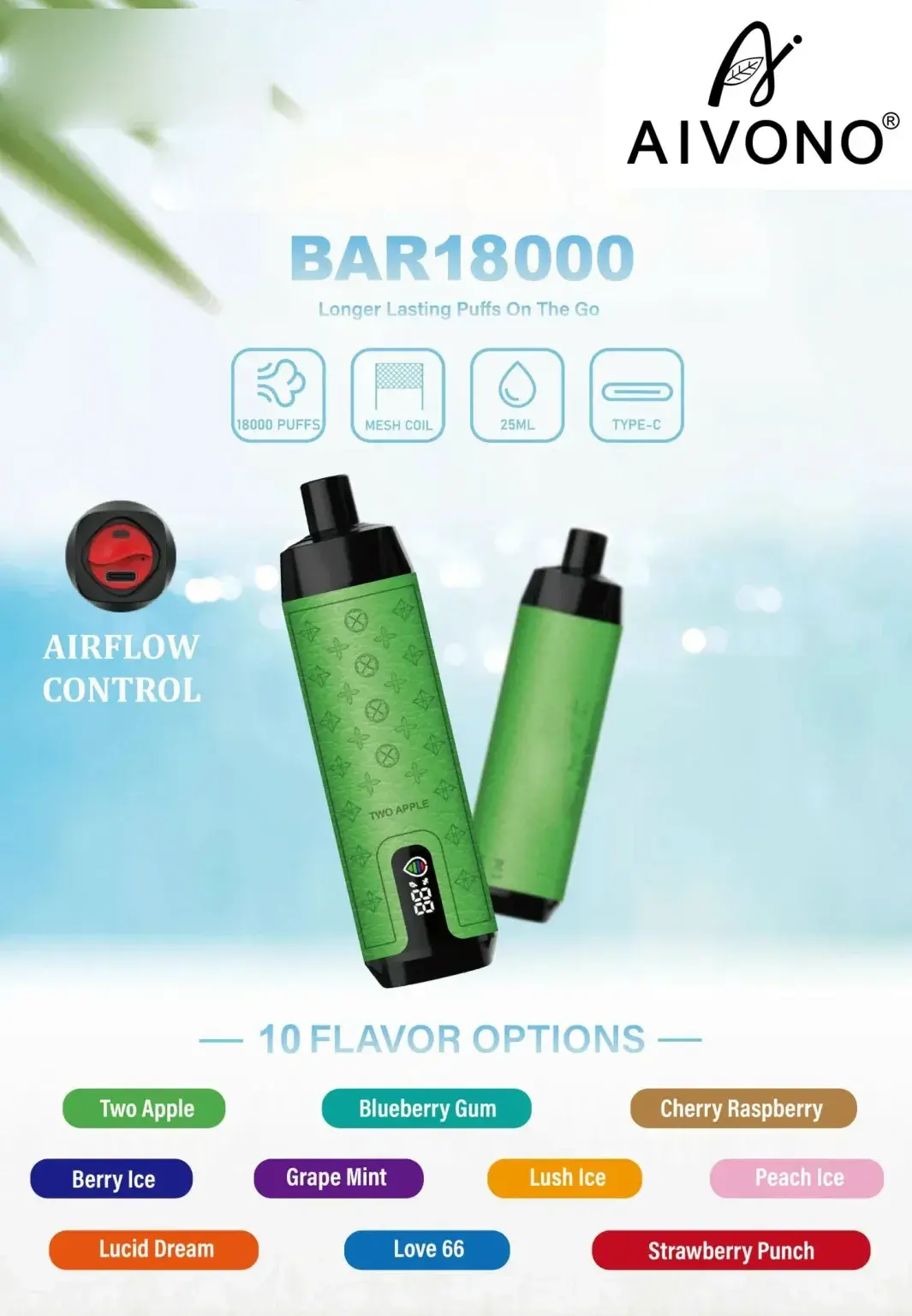 AIVONO Deluxe Bar 18000 Puffs Disposable Vape