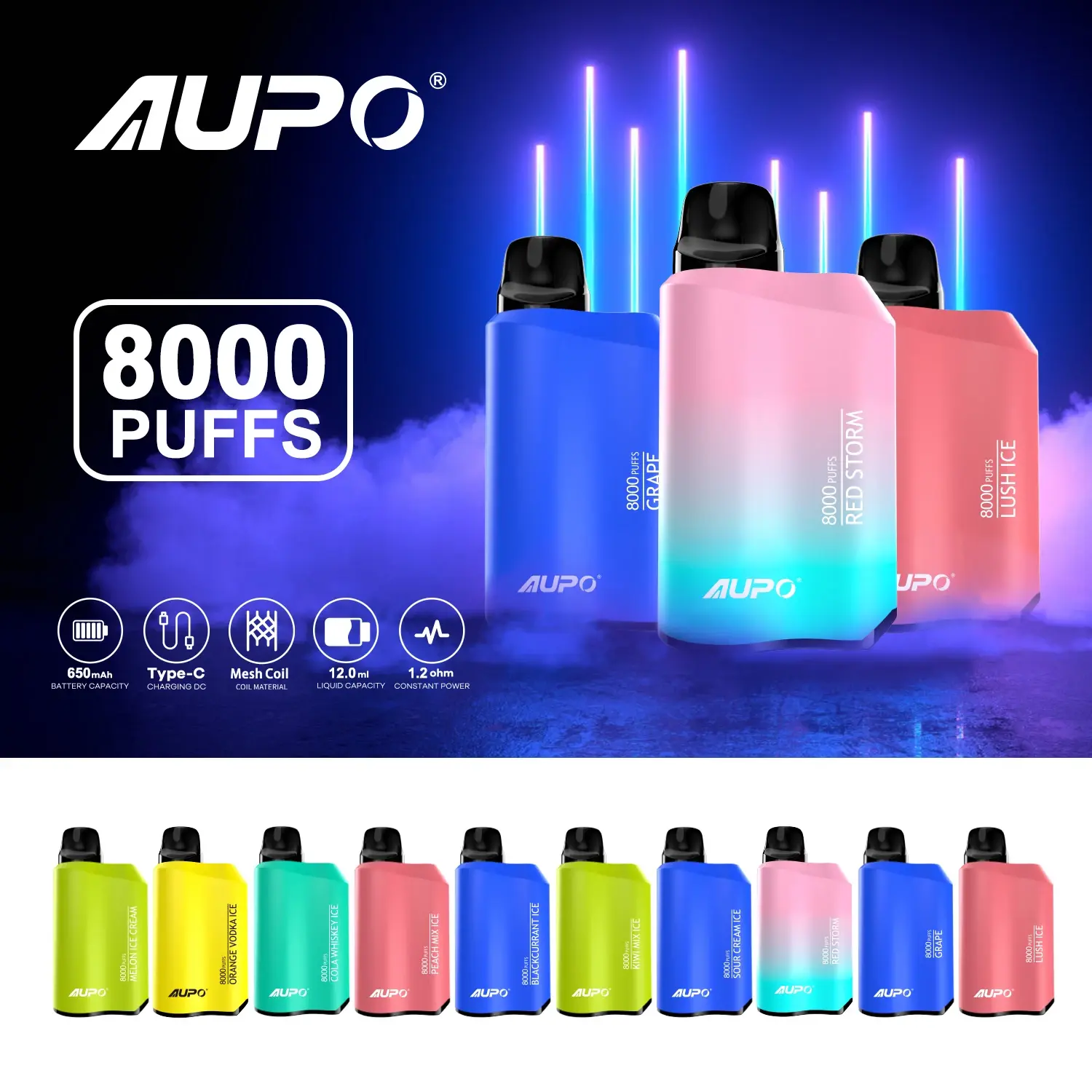 AUPO 8000 Puffs Disposable Vape JETBAR PRO 8k