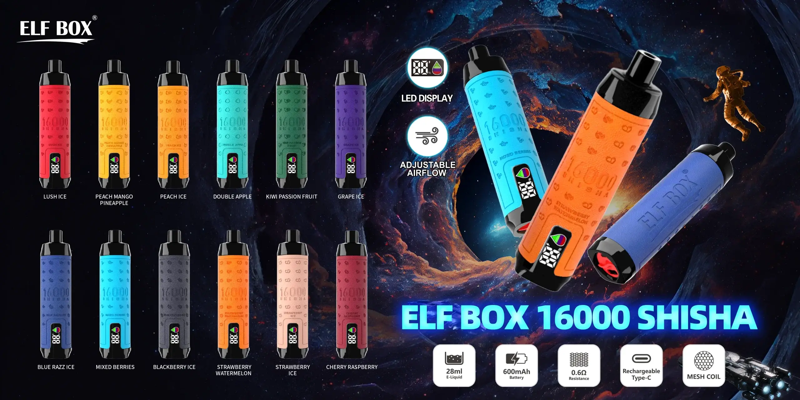 ELF BOX SHISHA 16000 Puffs Vape